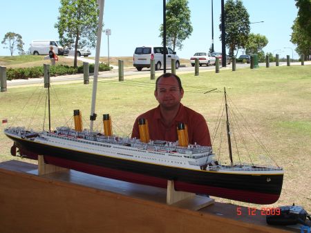 Mark with model of Titanic
